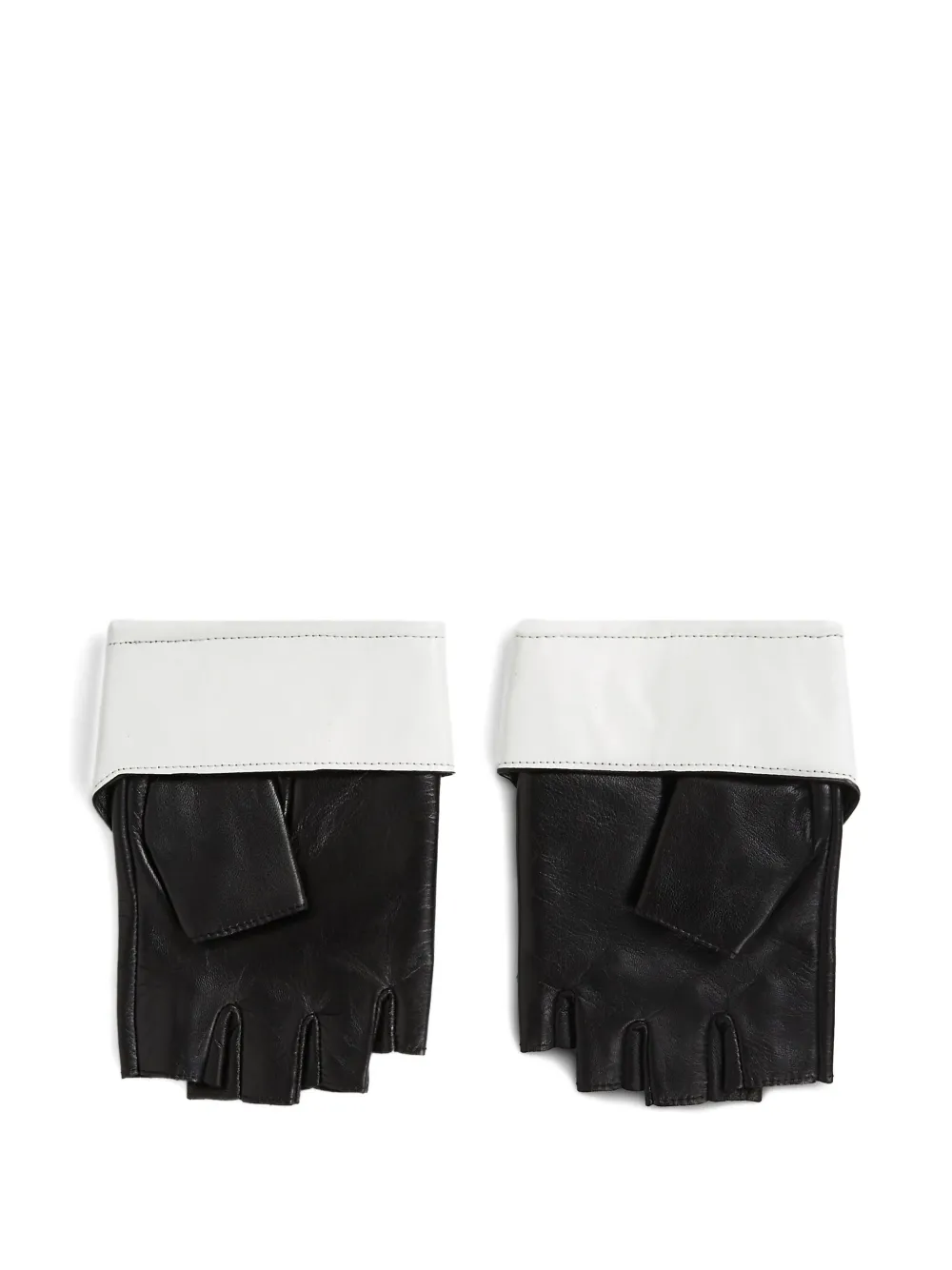 Karl Lagerfeld Vingerloze handschoenen met kraag - Zwart