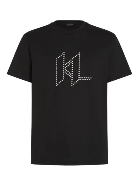 Karl Lagerfeld DNA studded-monogram T-shirt
