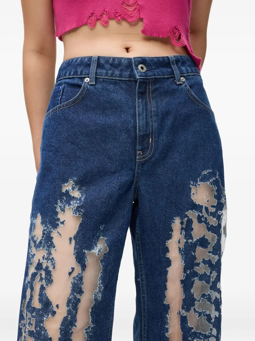 Karl Lagerfeld Jeans Distressed Jeans In Blue