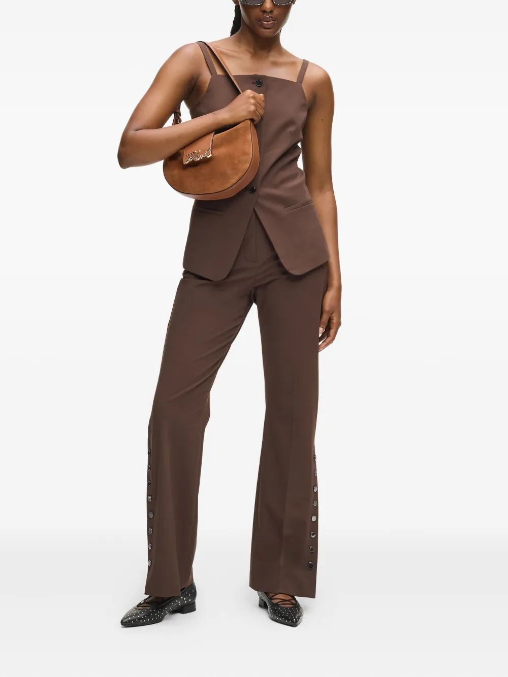 Karl Lagerfeld S/Signature schoudertas - Bruin