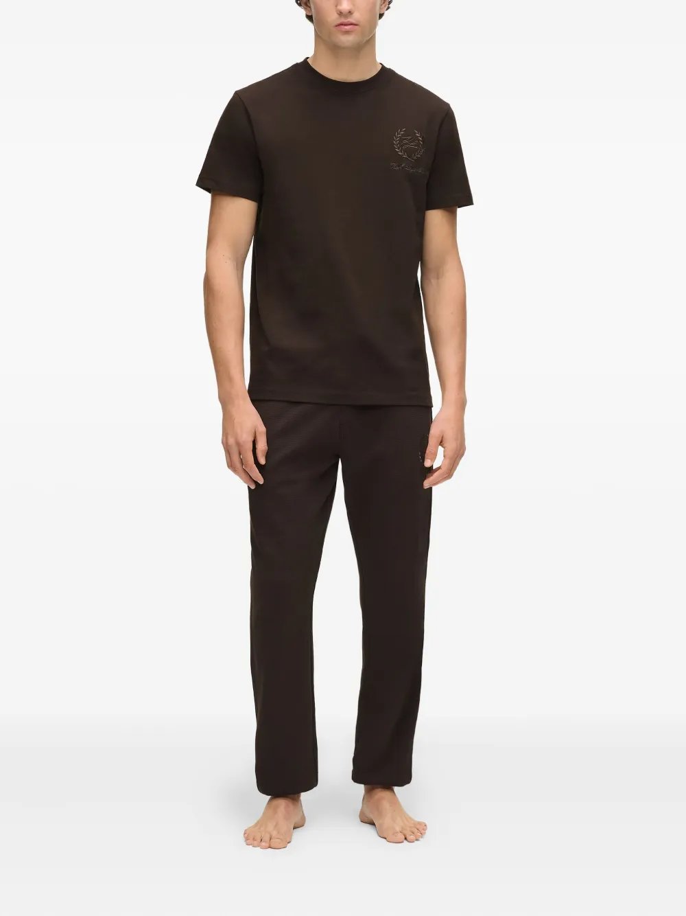 Karl Lagerfeld Crew-neck T-shirt In Brown