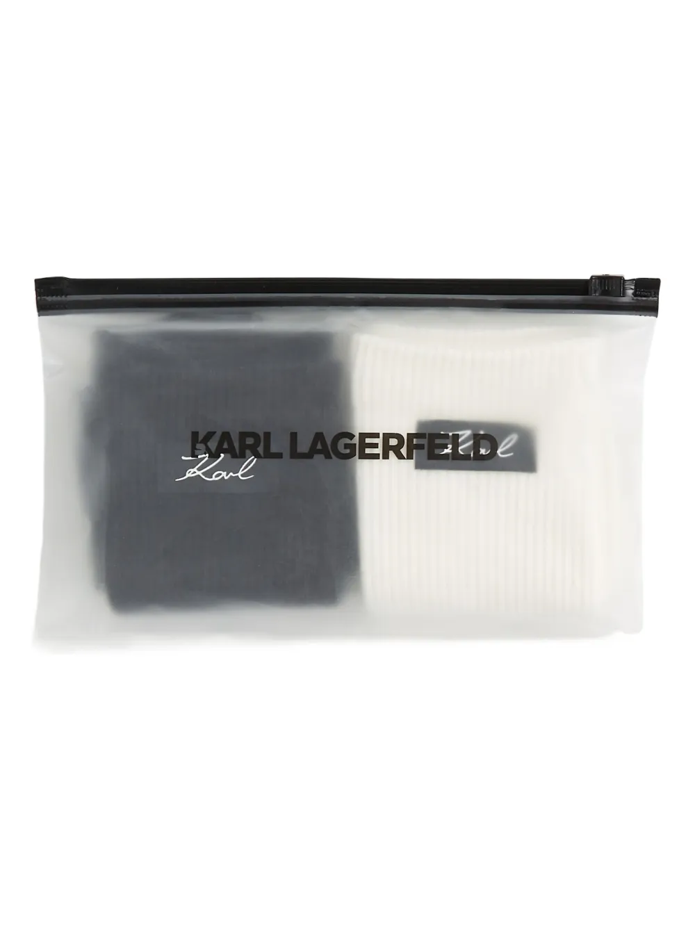 Karl Lagerfeld Twee paar sokken met kenmerkend logo Wit