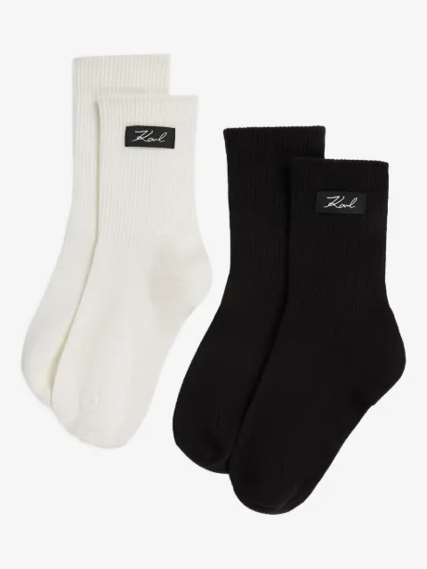 Karl Lagerfeld Signature-logo socks (pack of two)