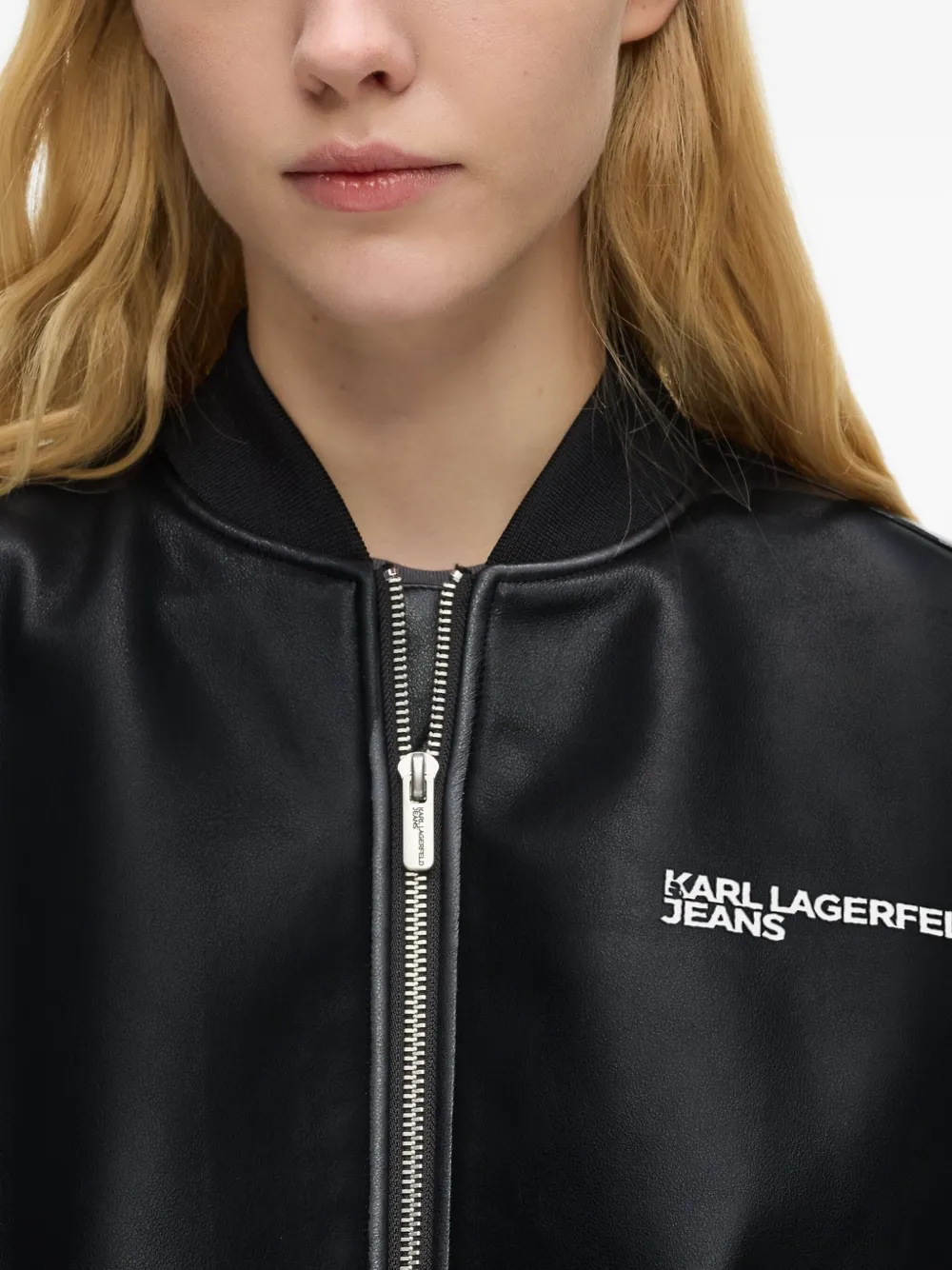 Karl Lagerfeld Jeans Bomberjack met logodetail Zwart