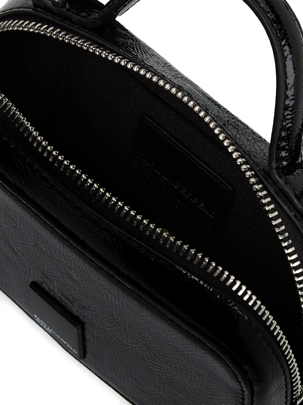 Karl Lagerfeld Jeans Glanzende crossbodytas met logodetail Zwart