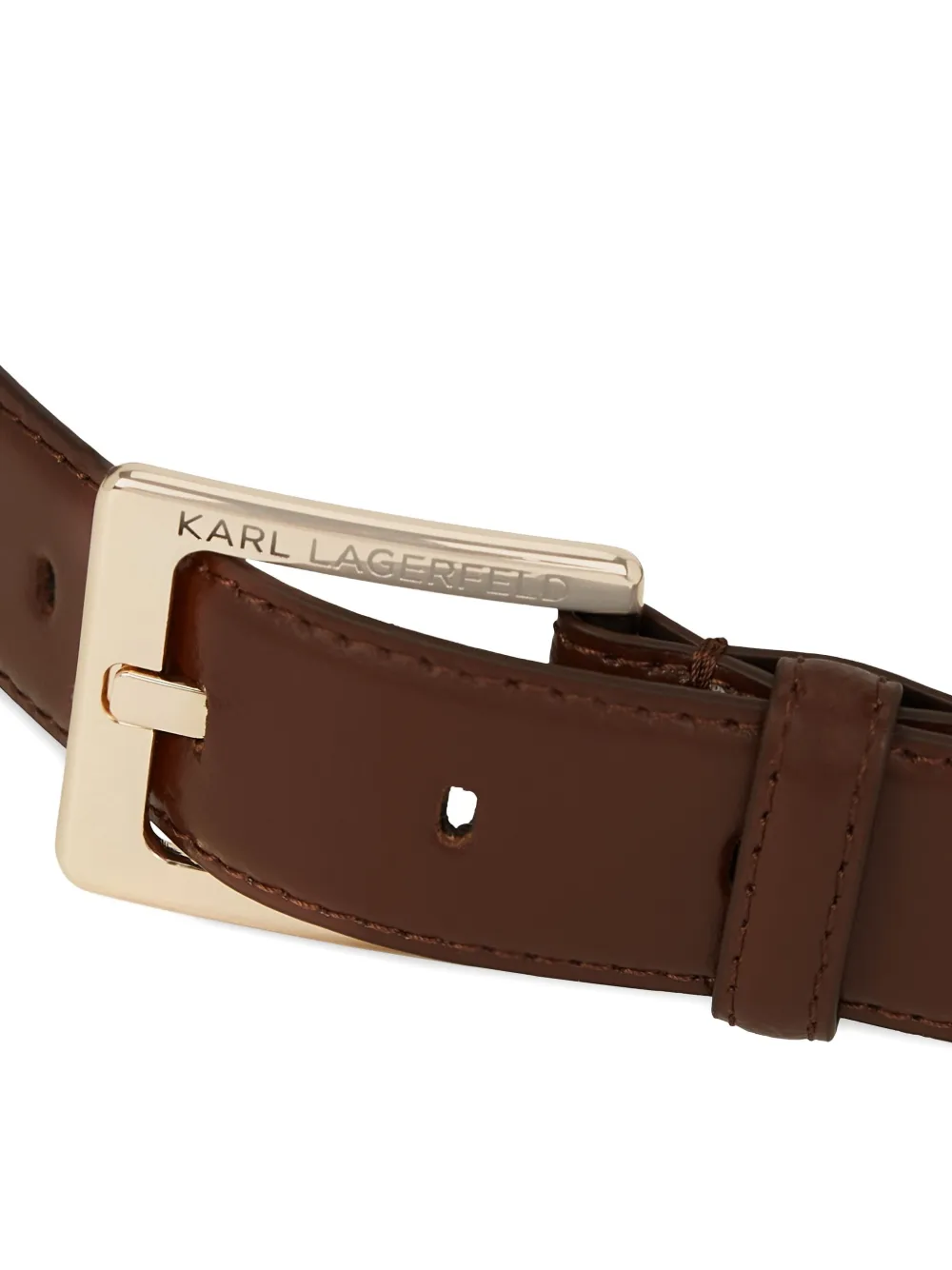 Karl Lagerfeld Buckled Leather Belt In Brown
