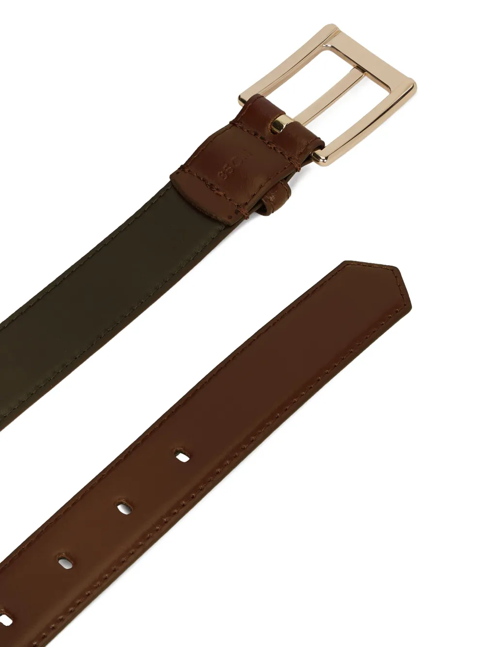 Karl Lagerfeld Buckled Leather Belt In Brown