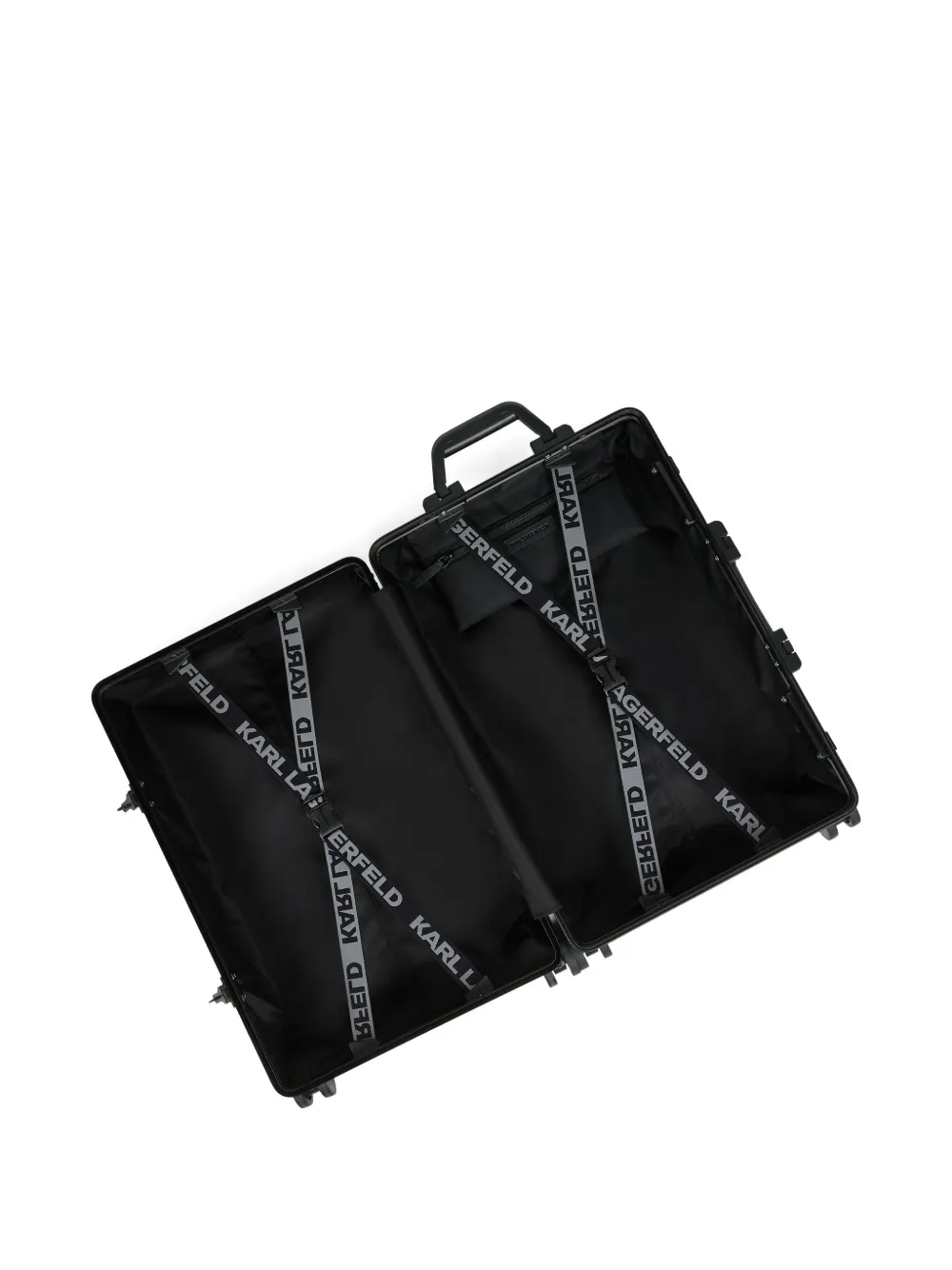 Karl Lagerfeld Rolkoffer met monogram Zwart