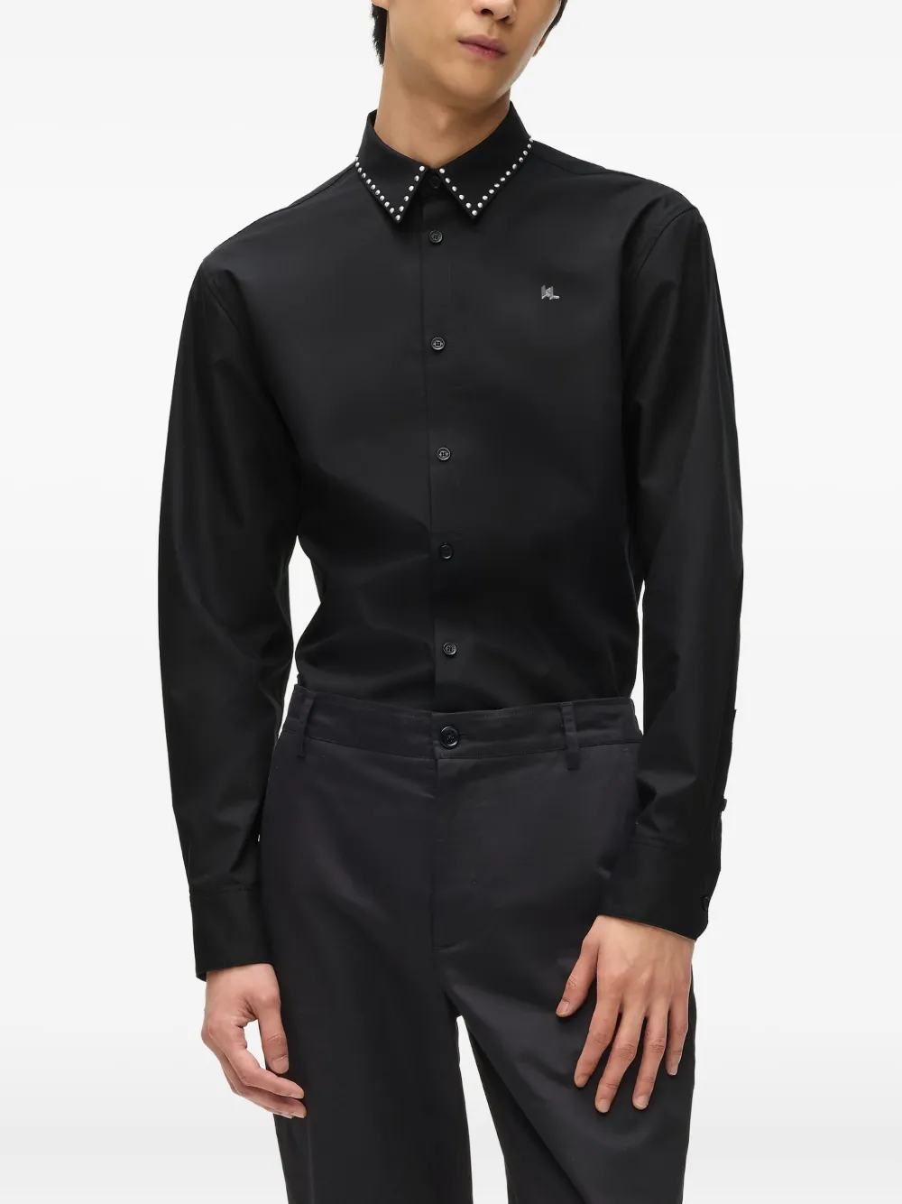 Karl Lagerfeld Overhemd met studs Zwart