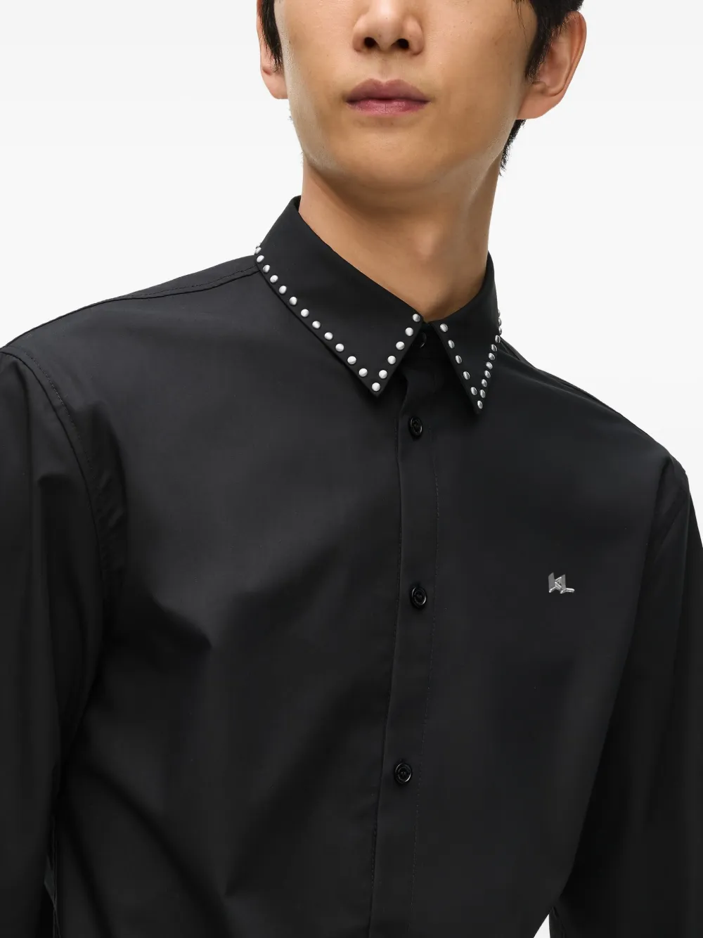 Karl Lagerfeld Overhemd met studs Zwart