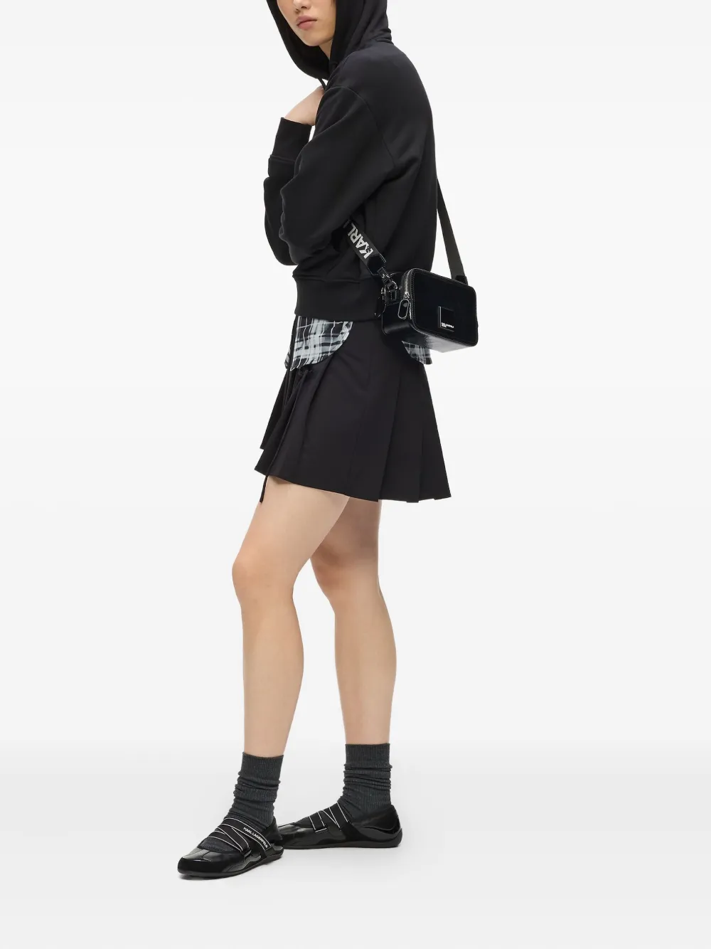 Karl Lagerfeld Jeans Logo-detail Camera Bag In Black