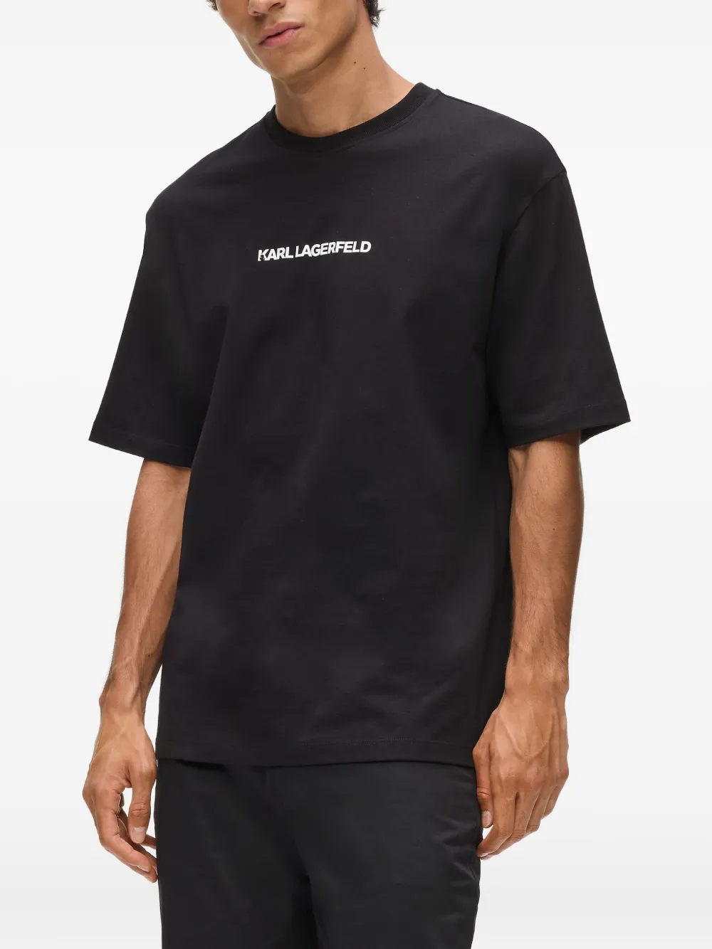 Karl Lagerfeld T-shirt met portretprint Zwart