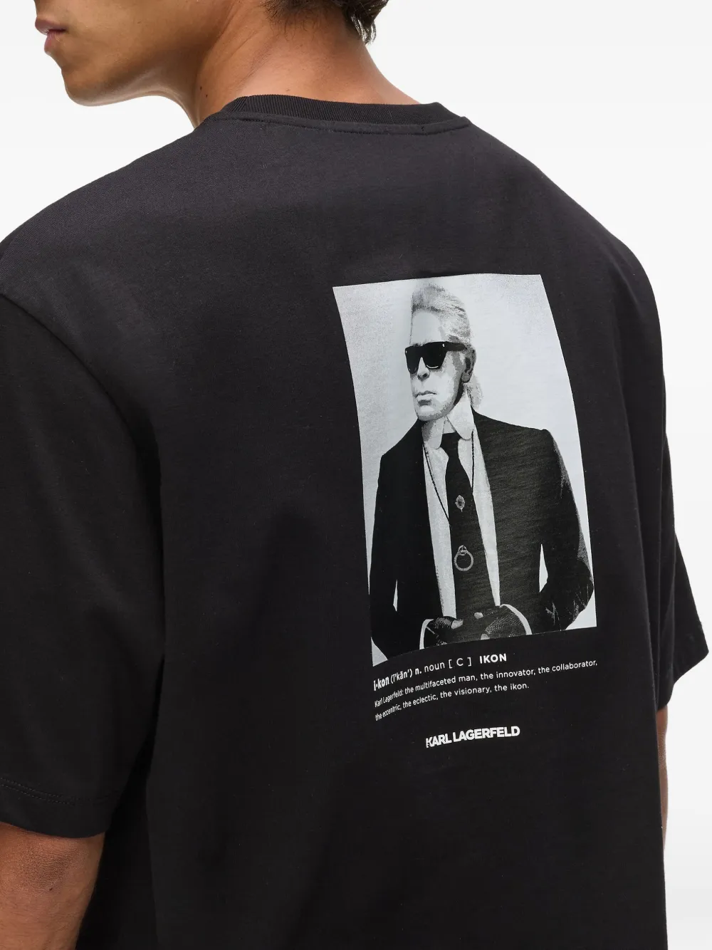 Karl Lagerfeld T-shirt met portretprint Zwart