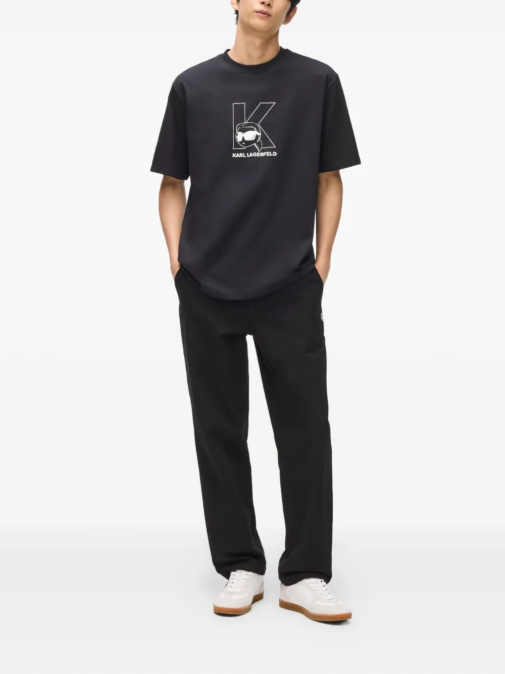 Karl Lagerfeld Ikon K-initial T-shirt - Zwart