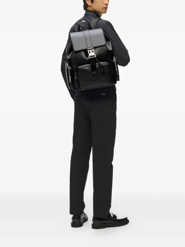 Karl Lagerfeld Embossed Buckle Backpack | Black | FARFETCH GE display picture 1