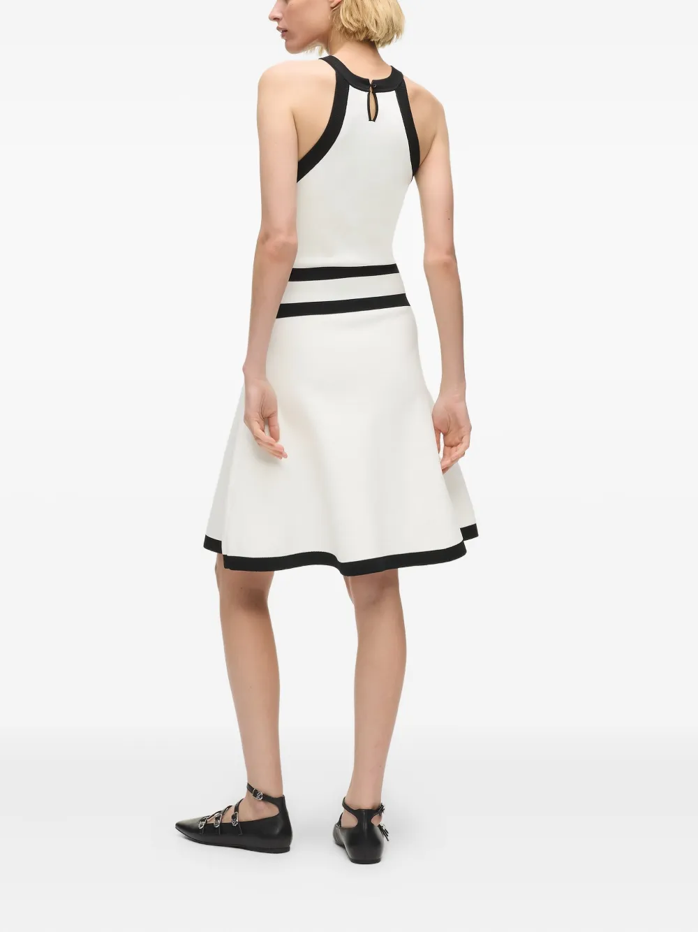 Karl Lagerfeld Karl Dna Belted Knit Dress In White
