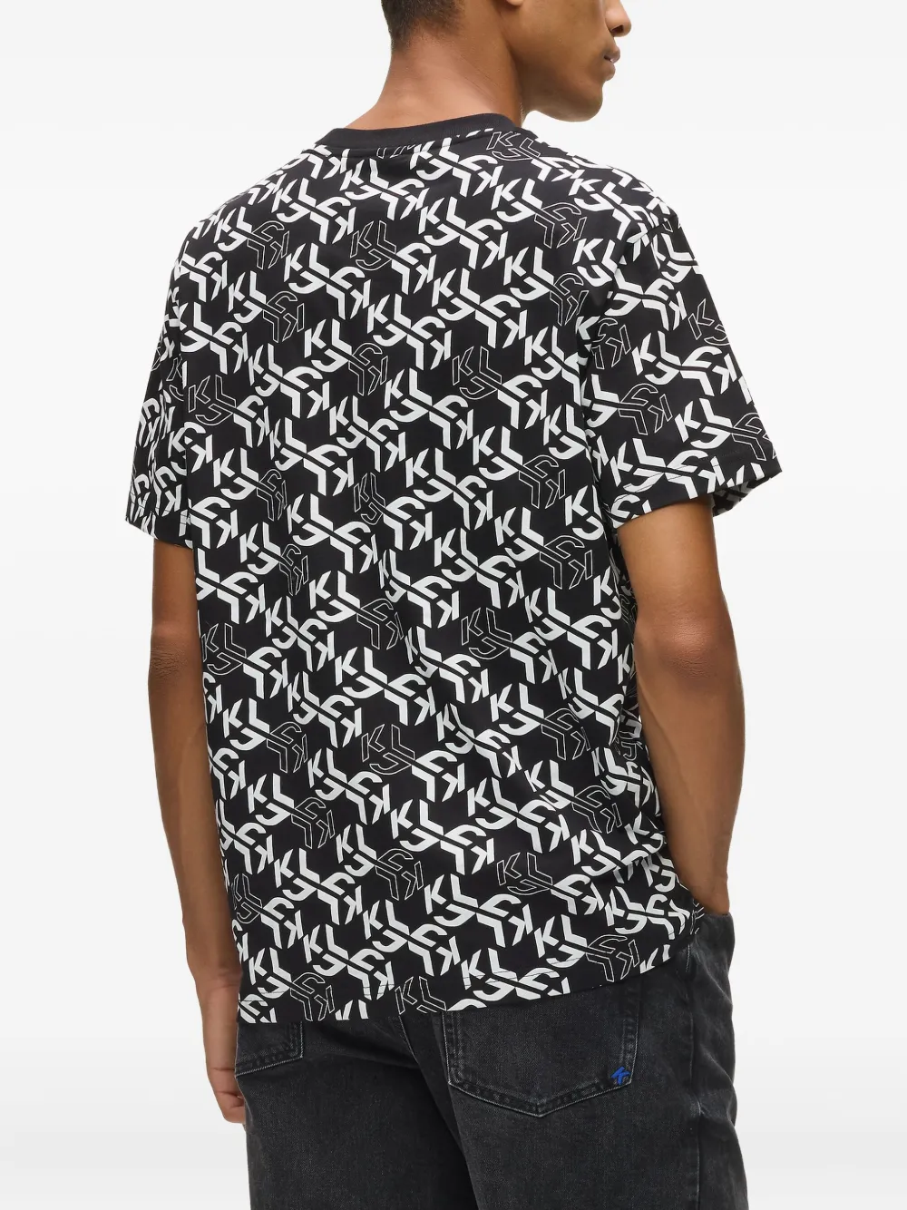 Karl Lagerfeld Jeans T-shirt met monogramprint Zwart