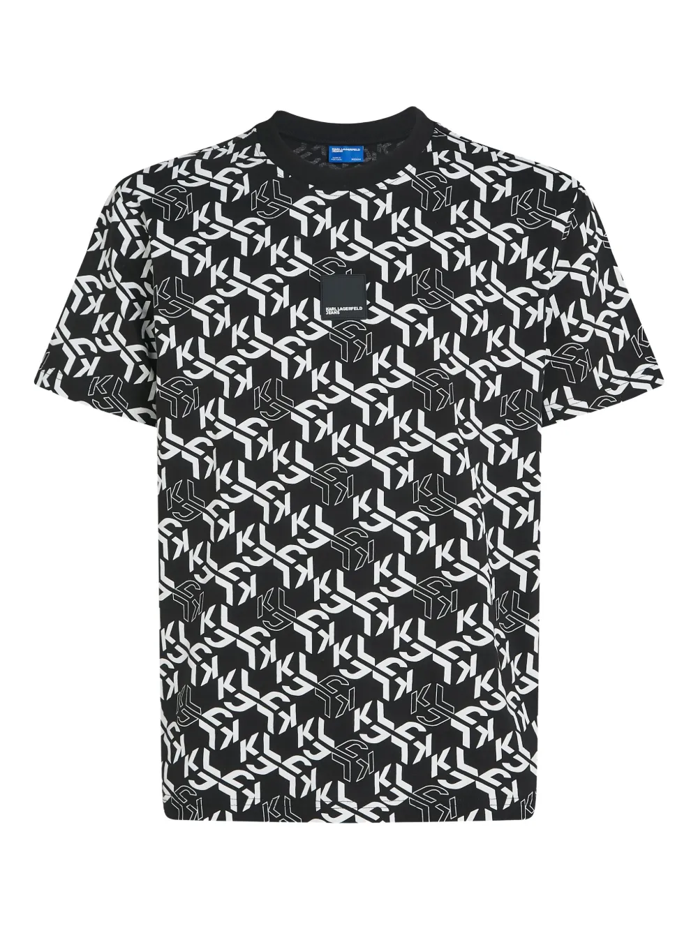 Karl Lagerfeld Jeans monogram-pattern T-shirt | Black | Image 1