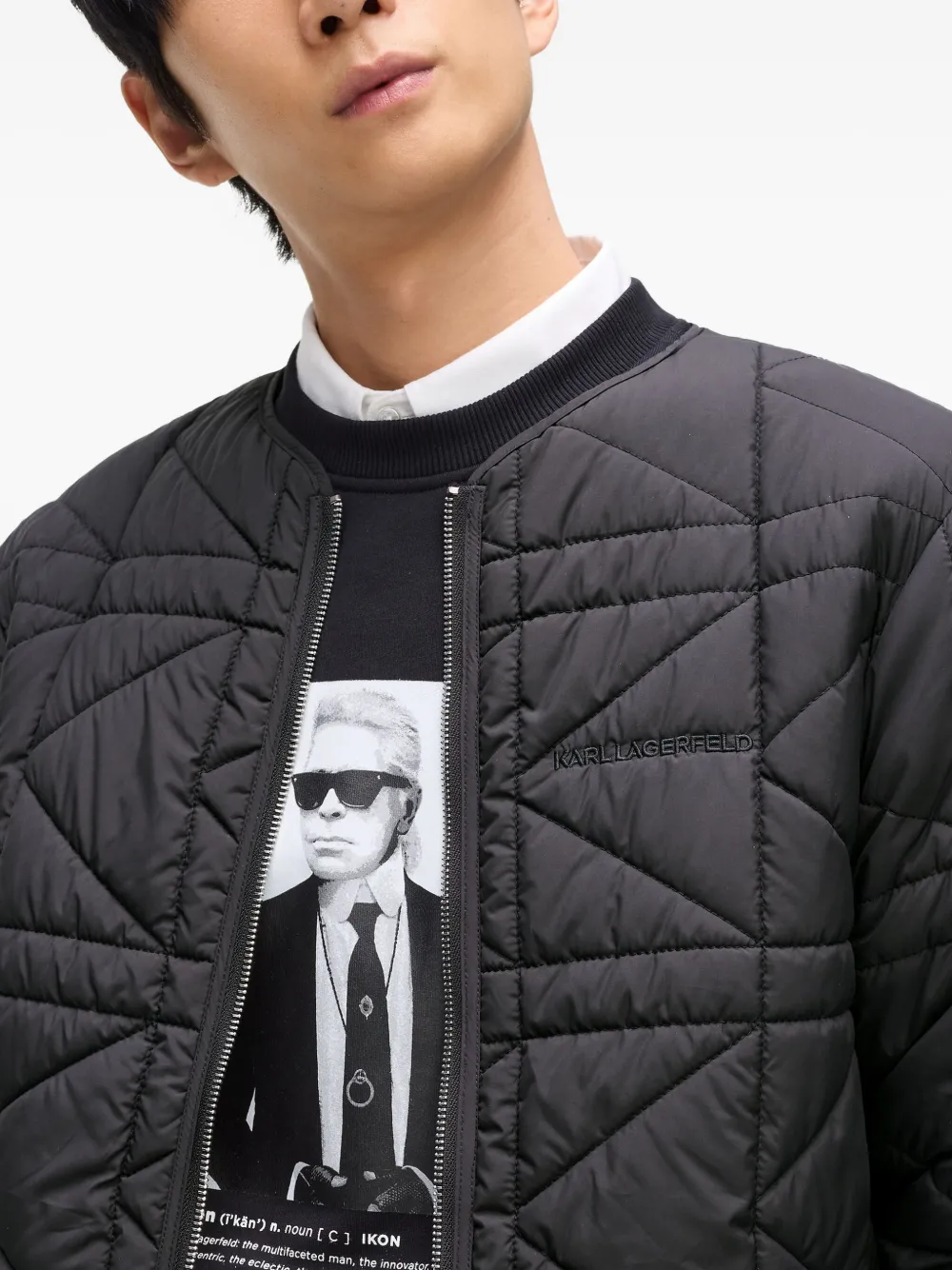 Karl Lagerfeld Gewatteerd jack Zwart