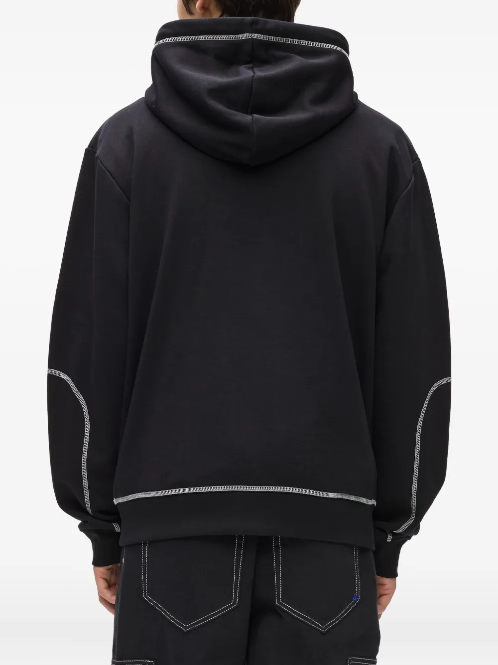 Karl Lagerfeld Jeans Hoodie met contrasterend stiksel Zwart