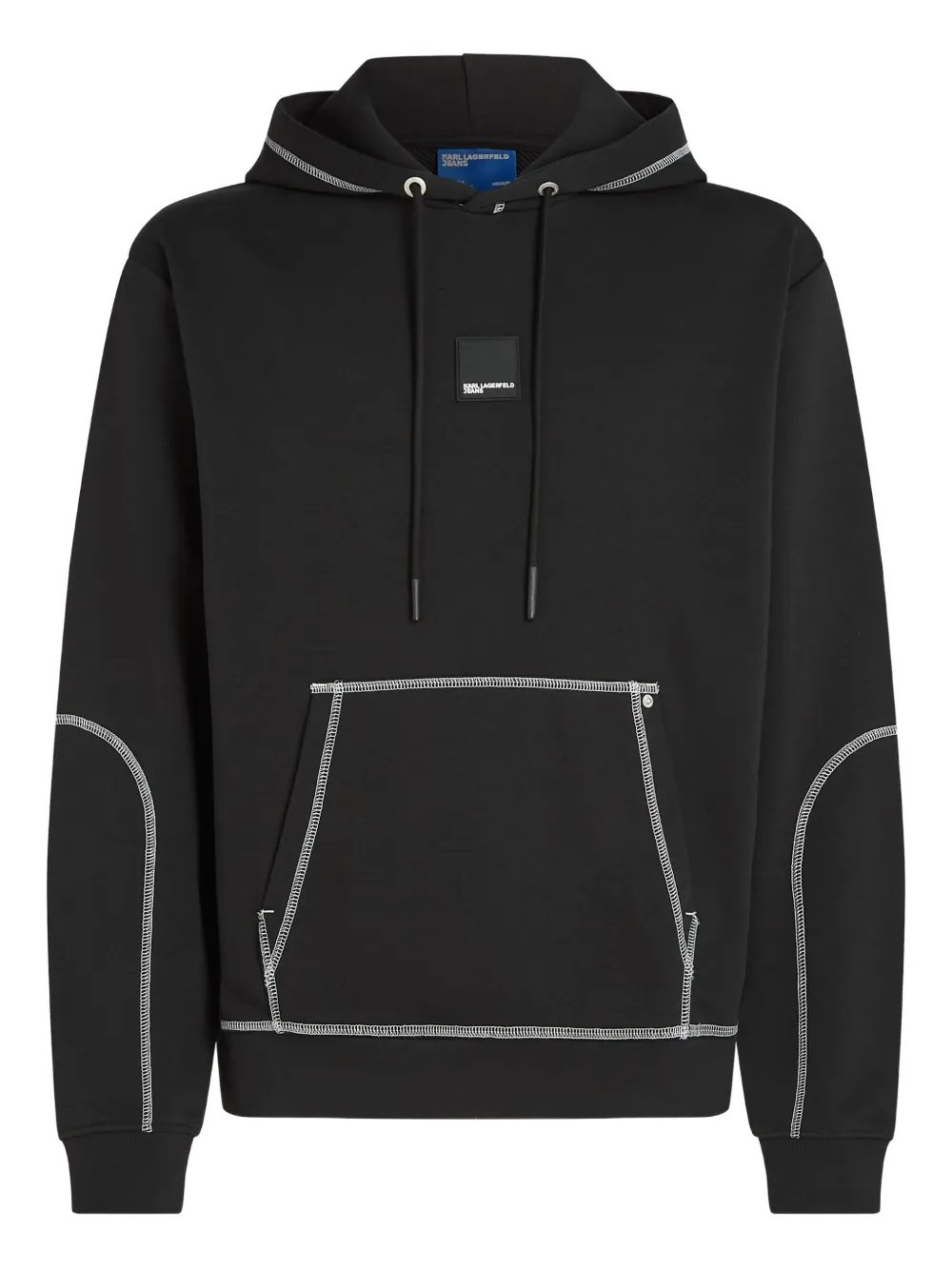 Karl Lagerfeld Jeans Hoodie mit Kontrastnähten - Schwarz