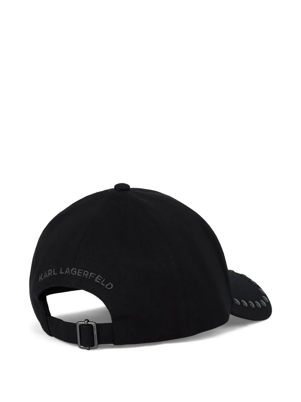 Karl Lagerfeld Signature honkbalpet met studs - Zwart