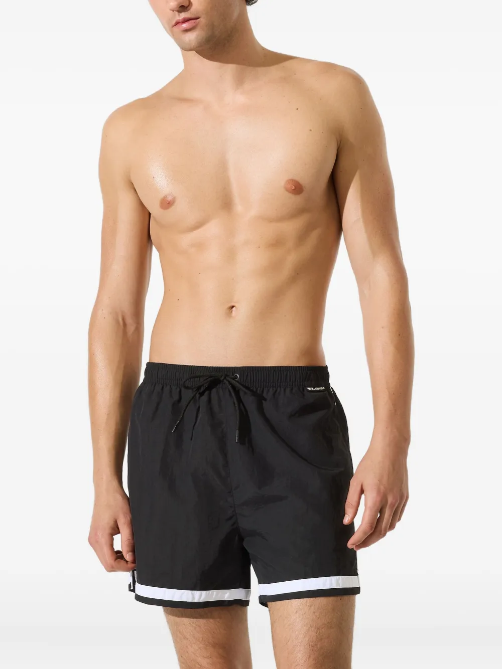 Karl Lagerfeld Zwembroek met contrasterende afwerking Zwart