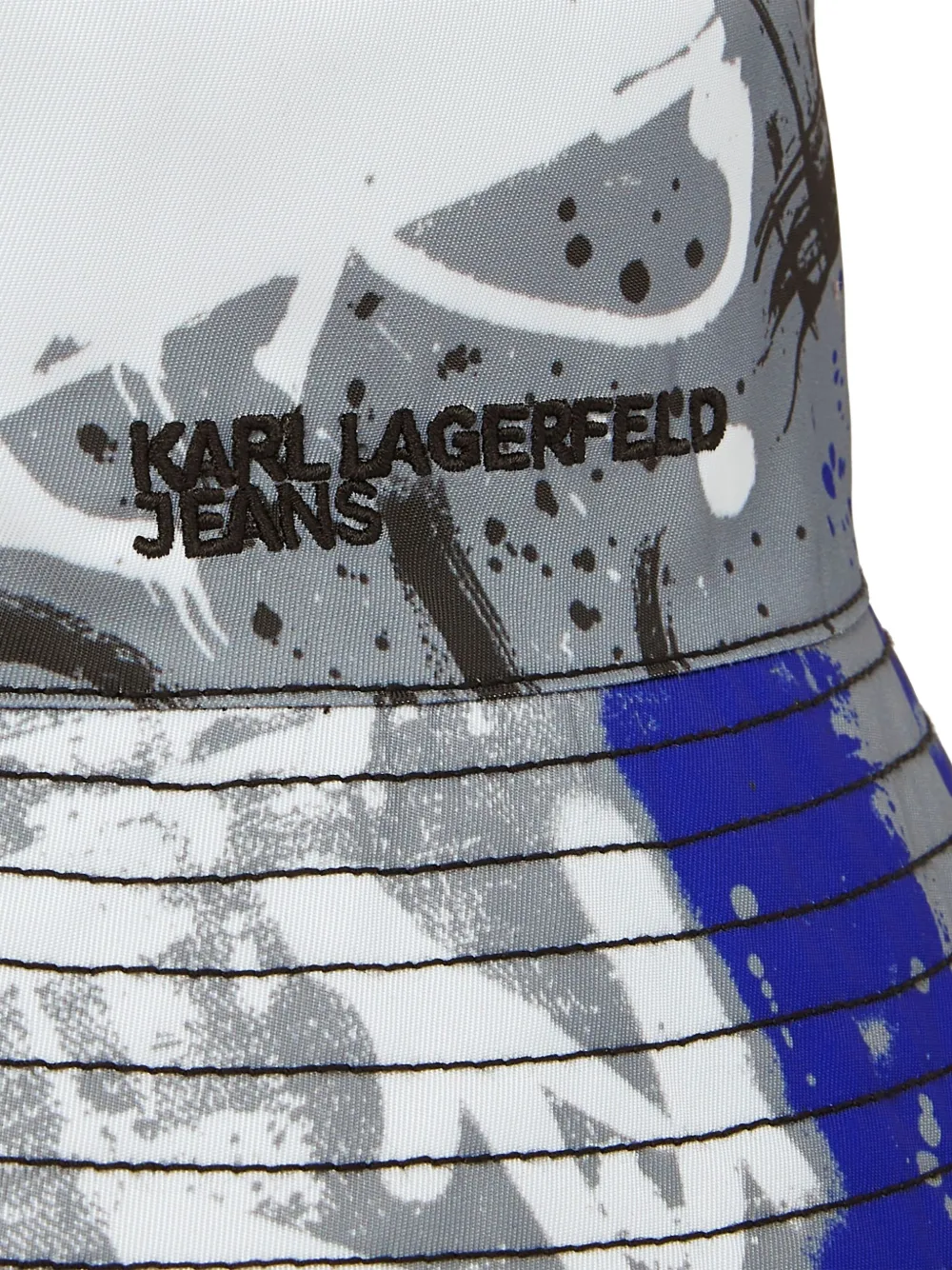 Karl Lagerfeld Jeans Omkeerbare vissershoed met graffiti-print Grijs