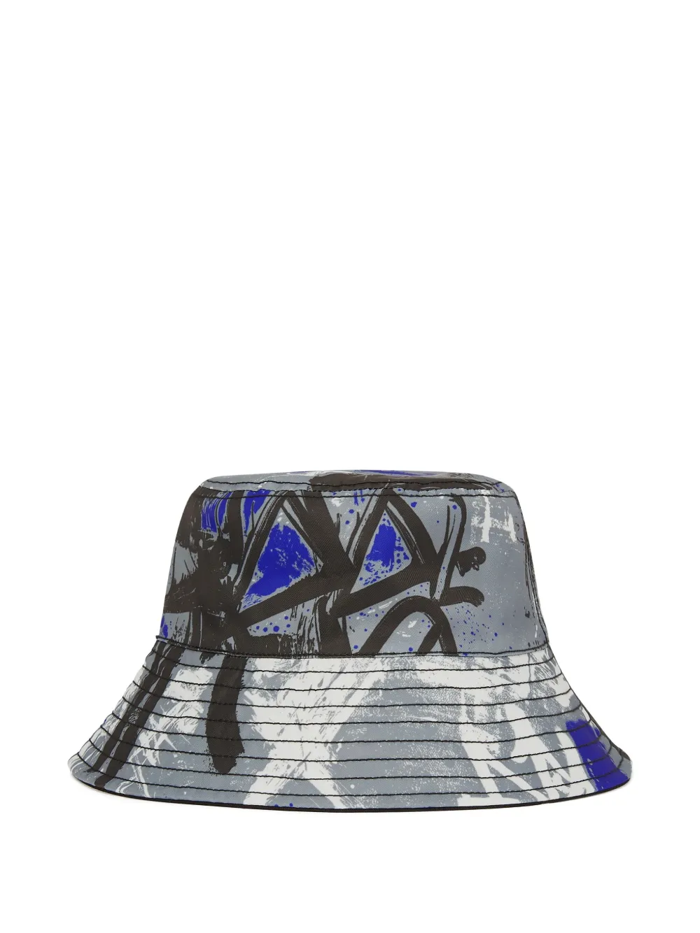 Karl Lagerfeld Jeans Omkeerbare vissershoed met graffiti-print Grijs