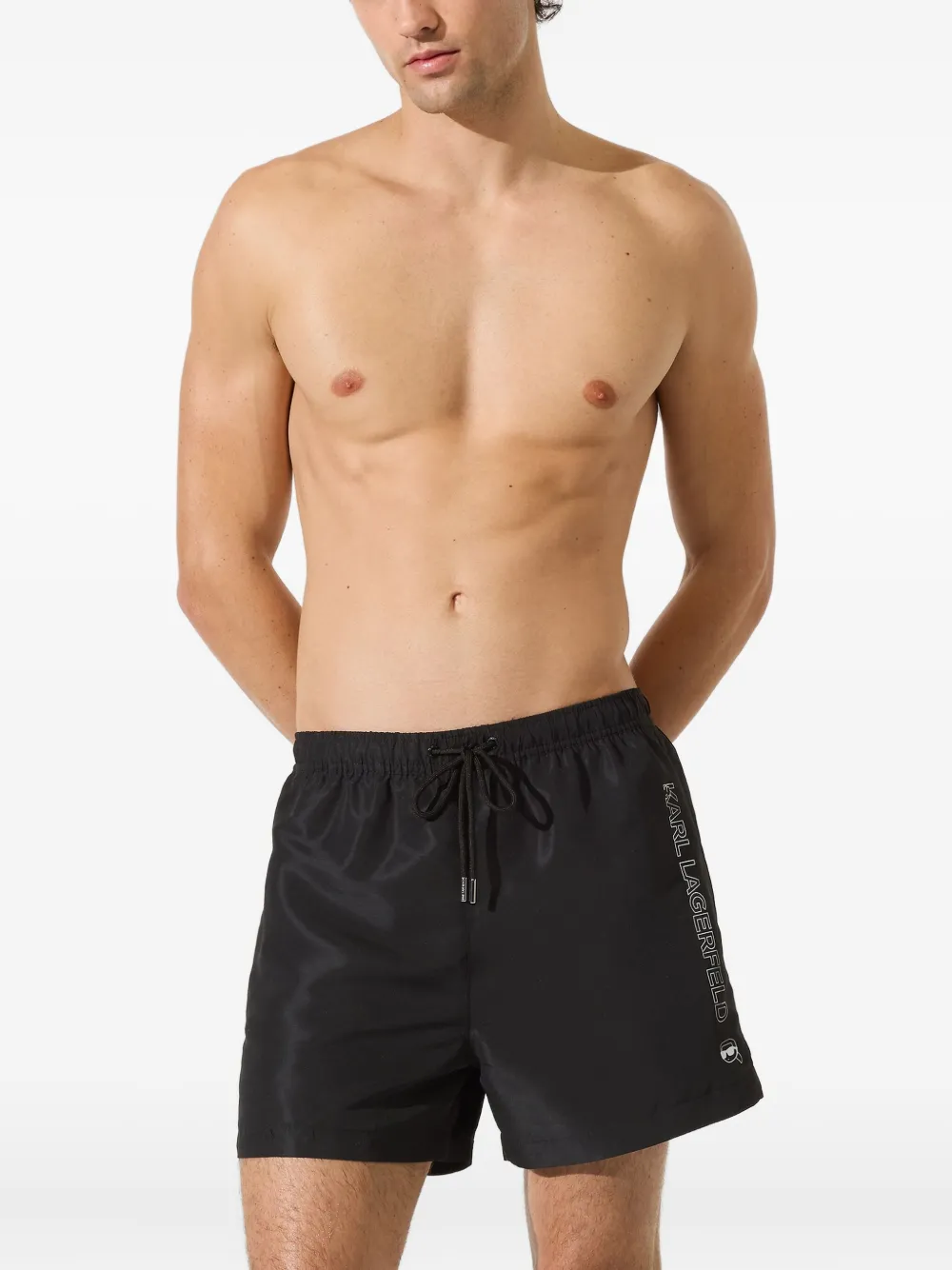 Karl Lagerfeld Zwembroek met logoprint Zwart