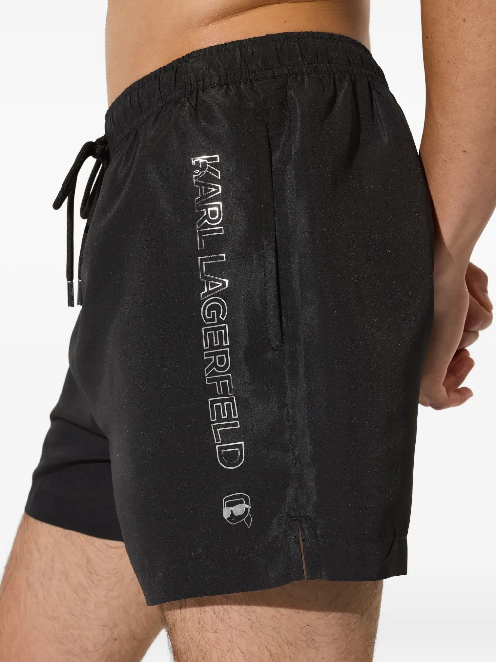 Karl Lagerfeld Zwembroek met logoprint Zwart