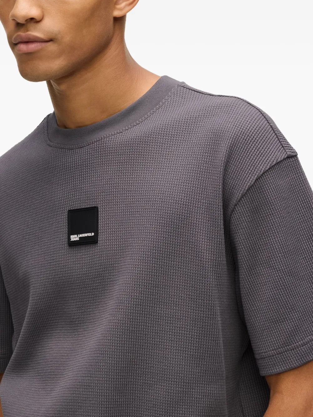Karl Lagerfeld Jeans T-shirt met logopatch Grijs