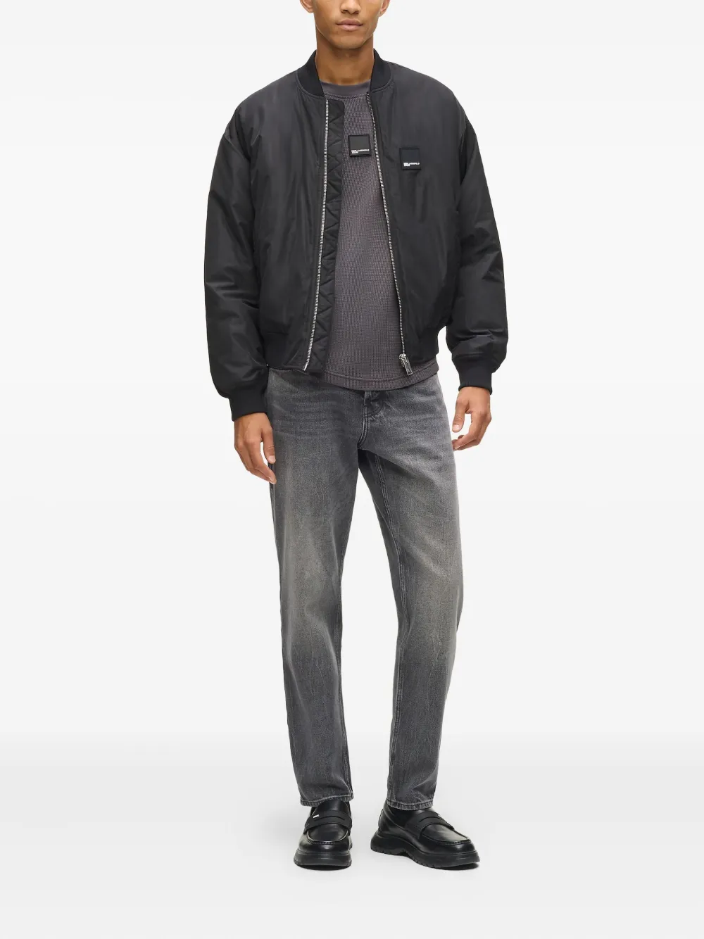 Karl Lagerfeld Jeans T-shirt met logopatch - Grijs