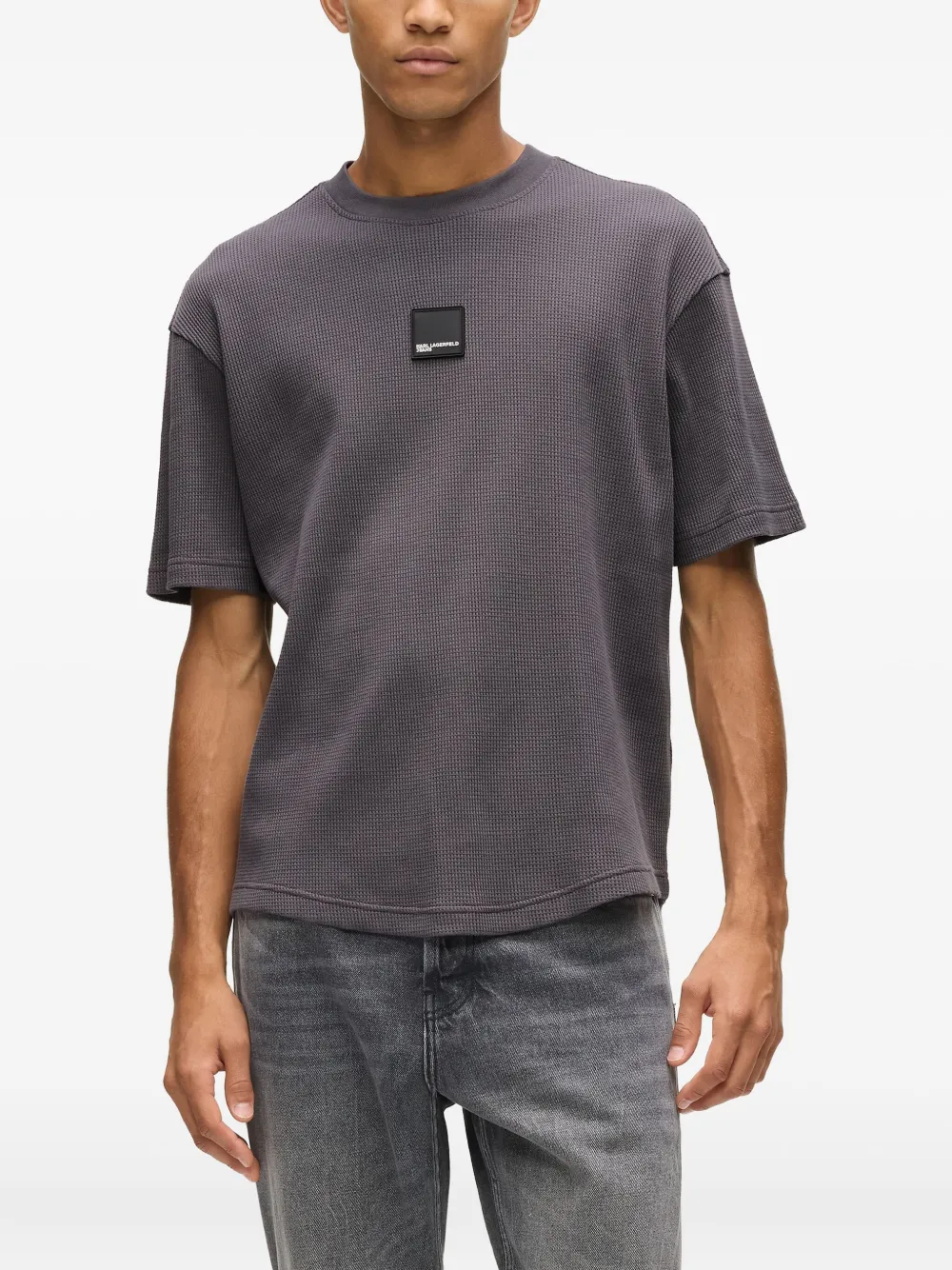 Karl Lagerfeld Jeans T-shirt met logopatch Grijs