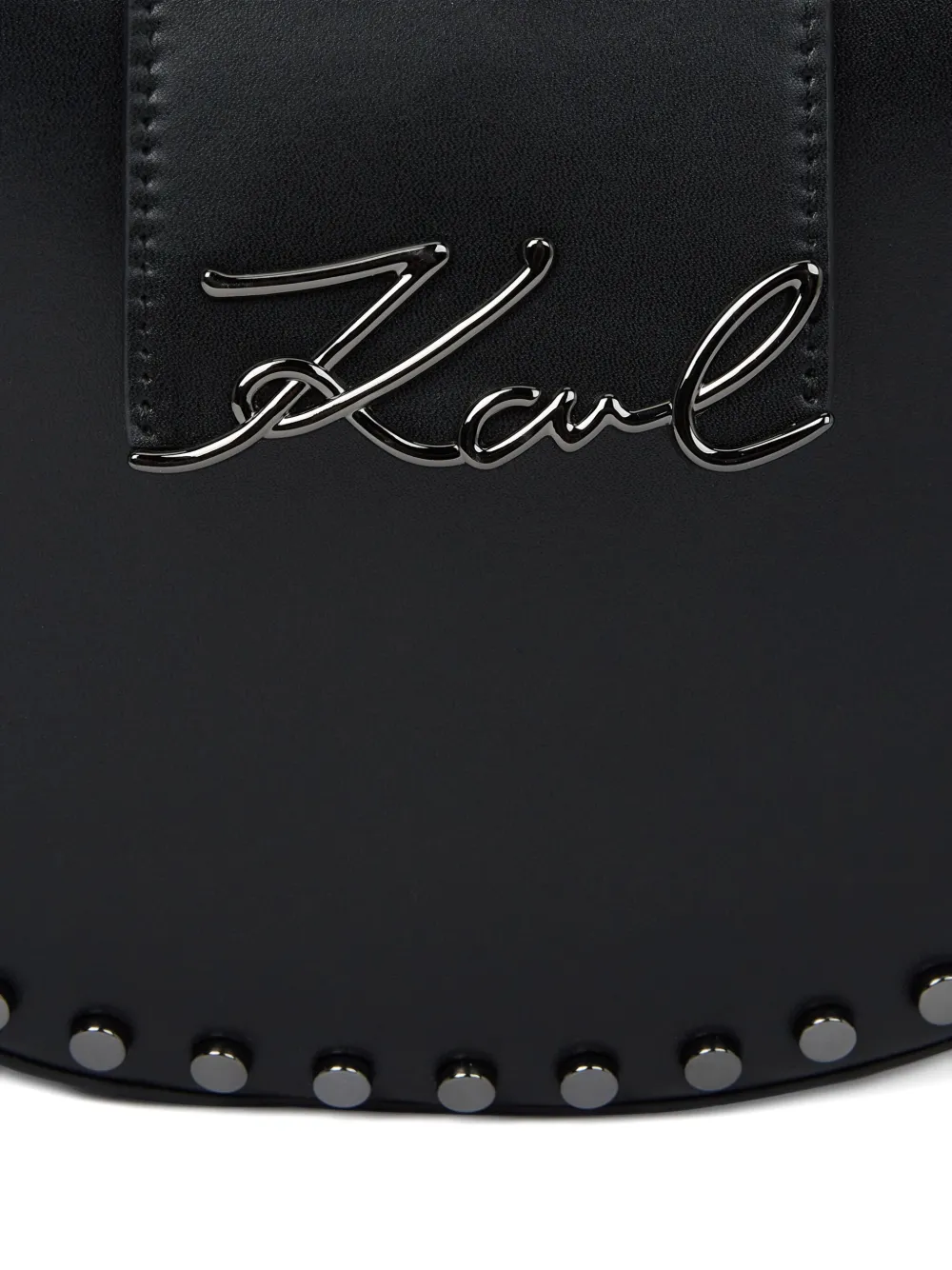 Karl Lagerfeld K/signature Stud-embellished Shoulder Bag In Black
