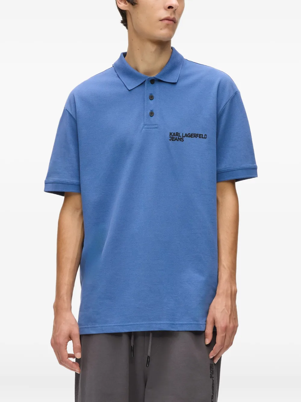 Karl Lagerfeld Jeans Poloshirt met logo Blauw