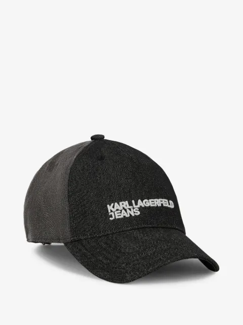 Karl Lagerfeld Jeans gorra de mezclilla con diseño de dos tonos