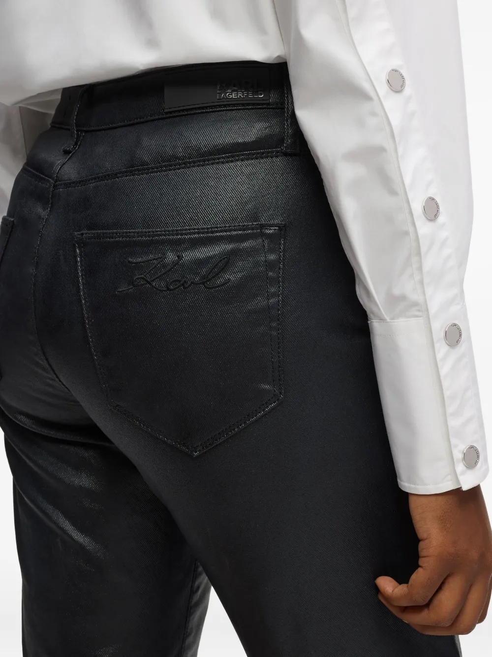 Karl Lagerfeld Button-fastening Straight Jeans In Black