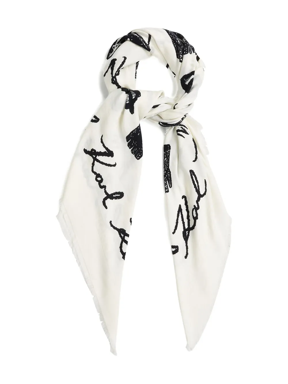 Karl Lagerfeld Signature sjaal met grafische print - Wit