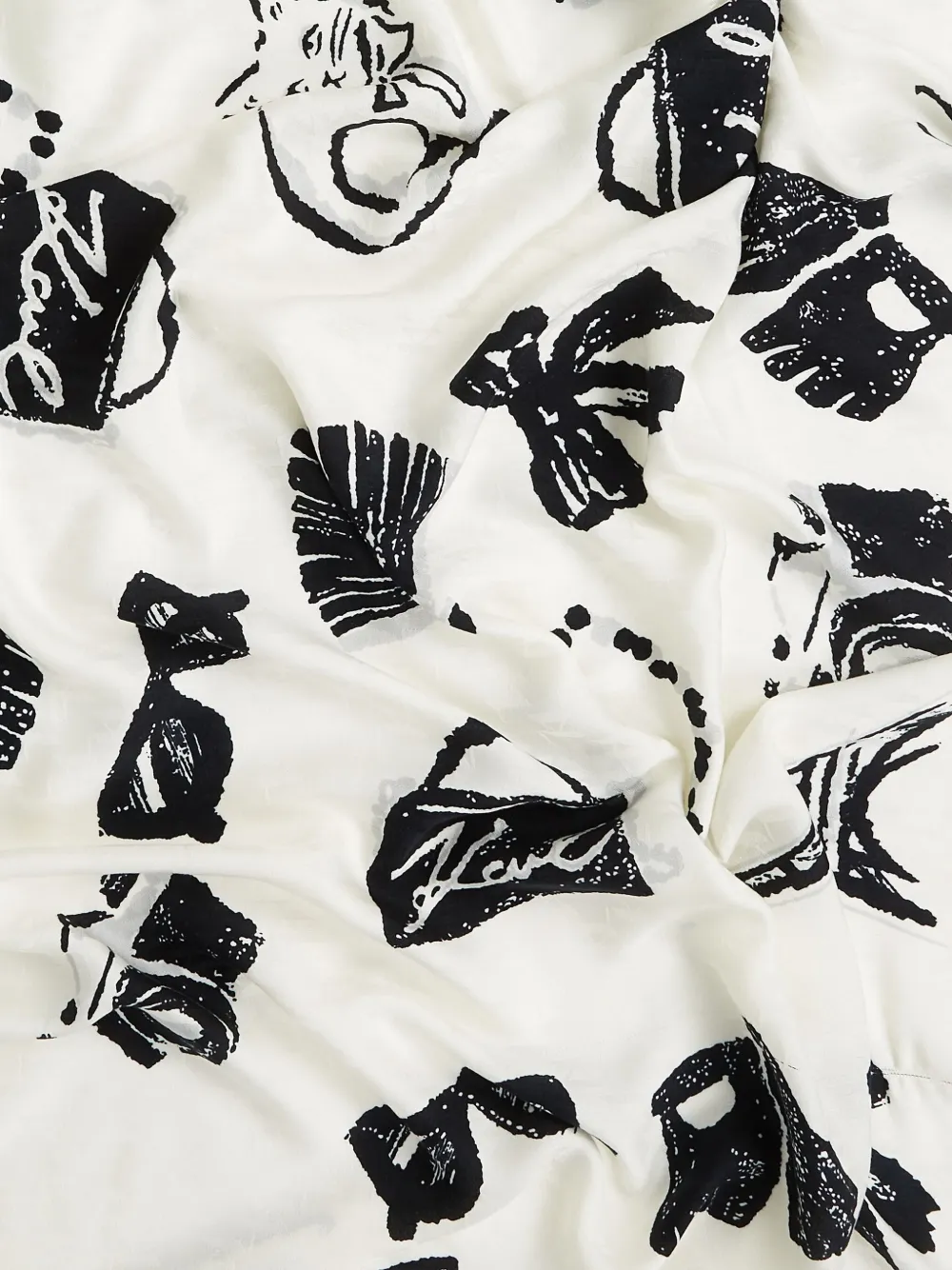 Karl Lagerfeld Signature Graphic-print Scarf In White