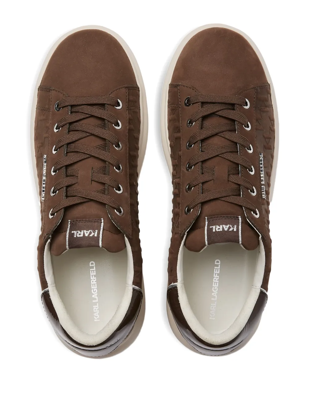 Karl Lagerfeld Kapri sneakers met monogram-reliëf Bruin