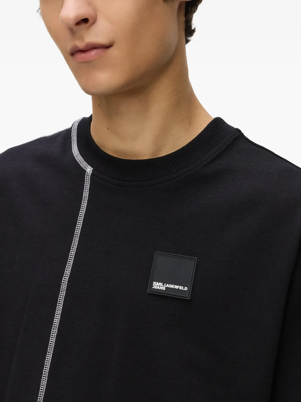 Karl Lagerfeld Jeans T-shirt met logopatch Zwart