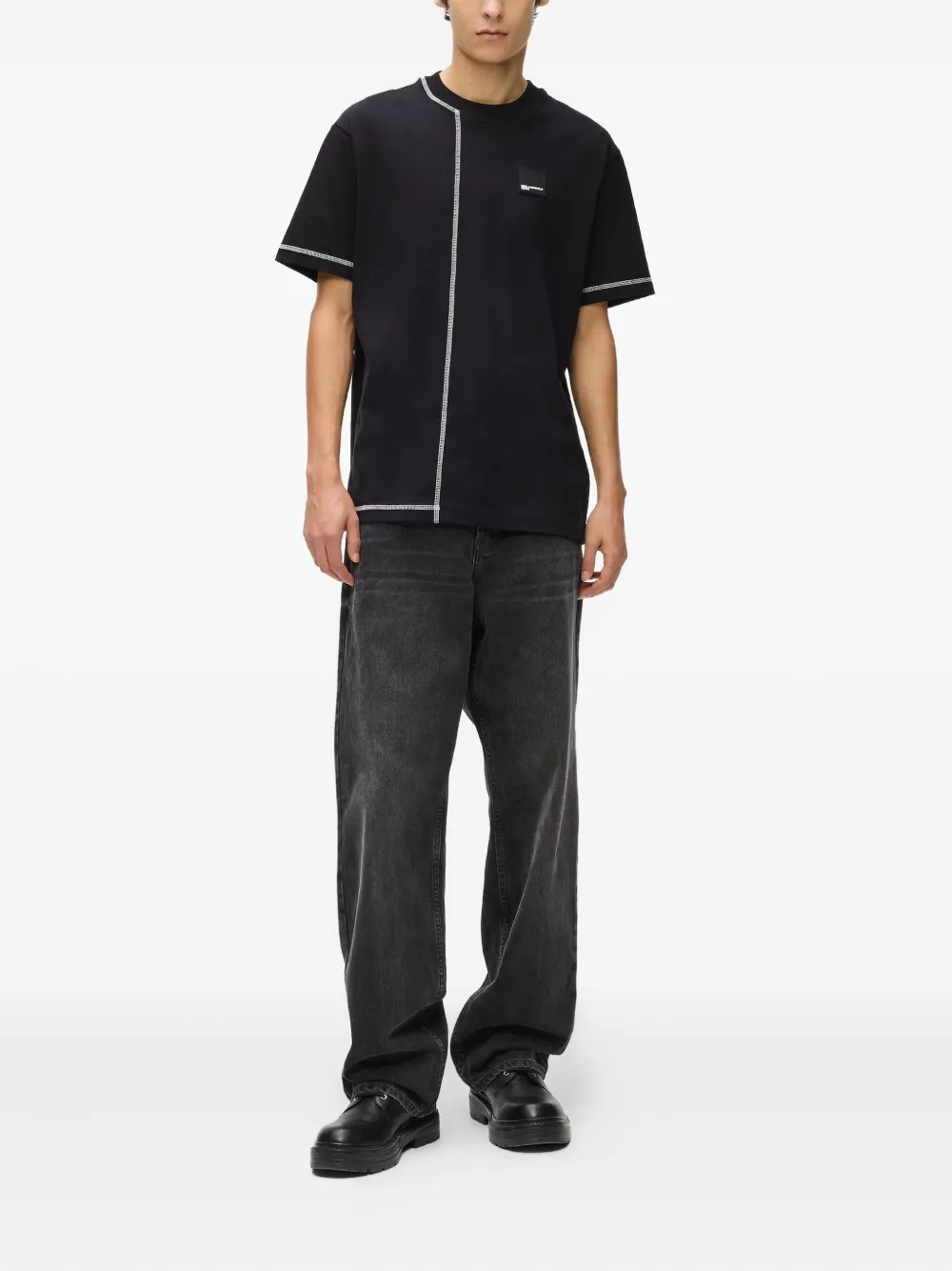 Karl Lagerfeld Jeans T-shirt met logopatch - Zwart