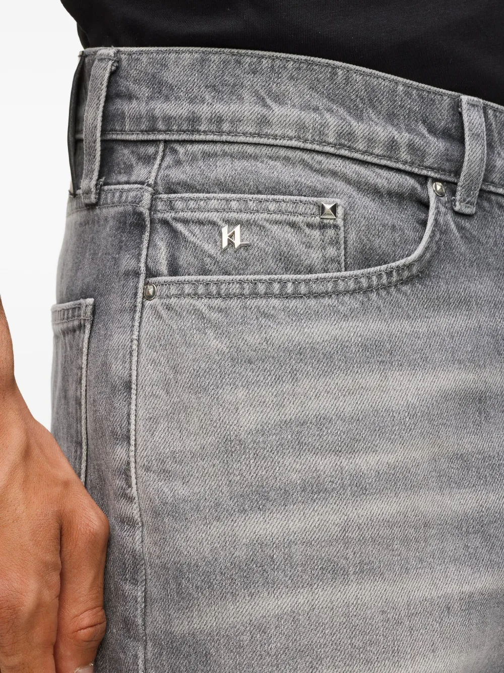 Karl Lagerfeld Jeans met vijf zakken Grijs