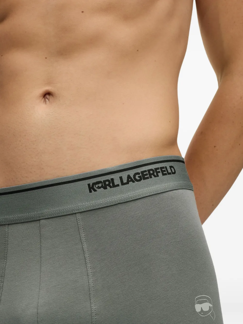Karl Lagerfeld Drie Ikon boxershorts met print Blauw