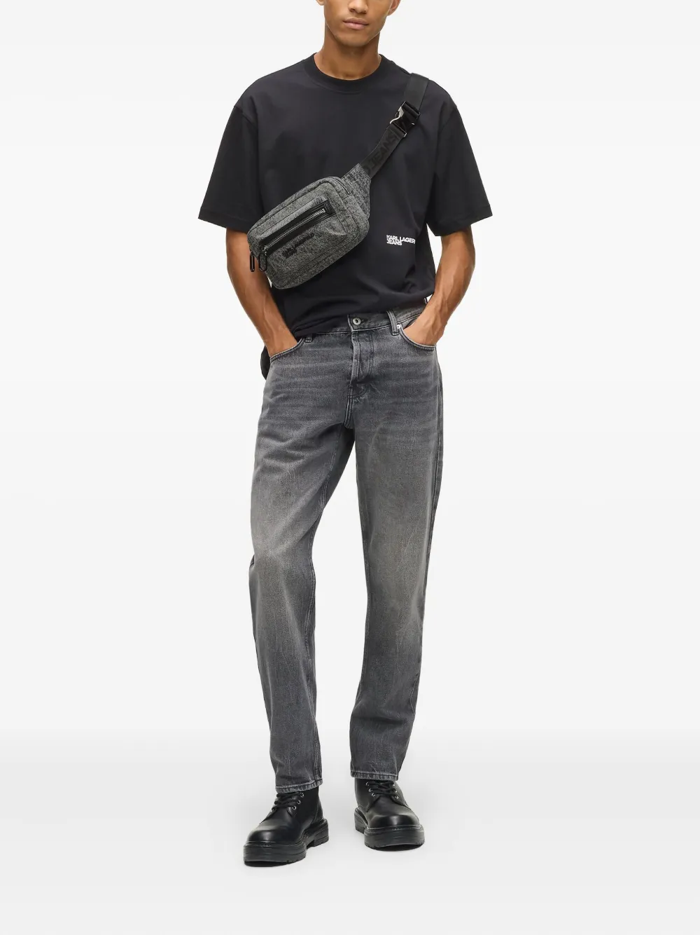 Karl Lagerfeld Jeans Denim heuptas met wassing - Grijs