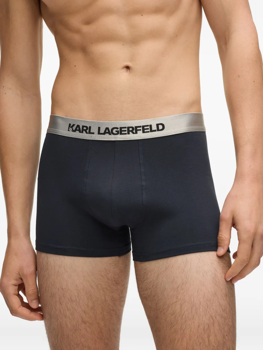 Karl Lagerfeld Drie boxershorts met logo Blauw