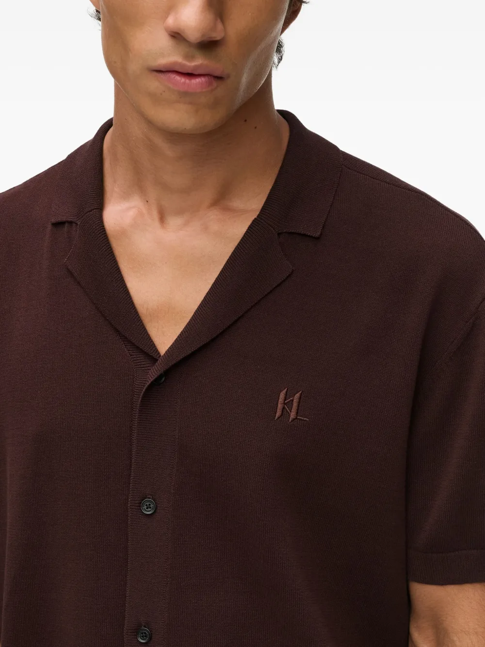 Karl Lagerfeld Overhemd met monogram-detail Bruin