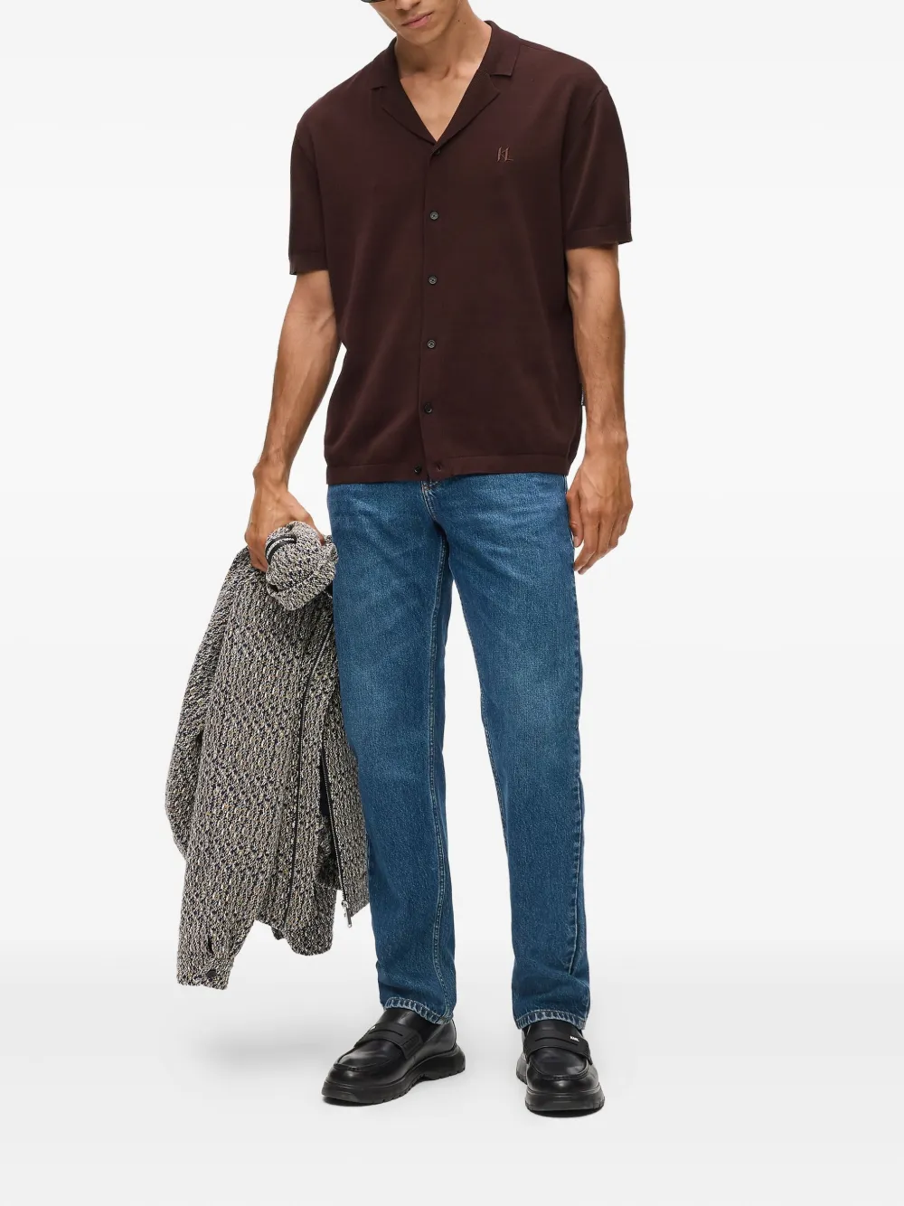 Karl Lagerfeld Overhemd met monogram-detail - Bruin