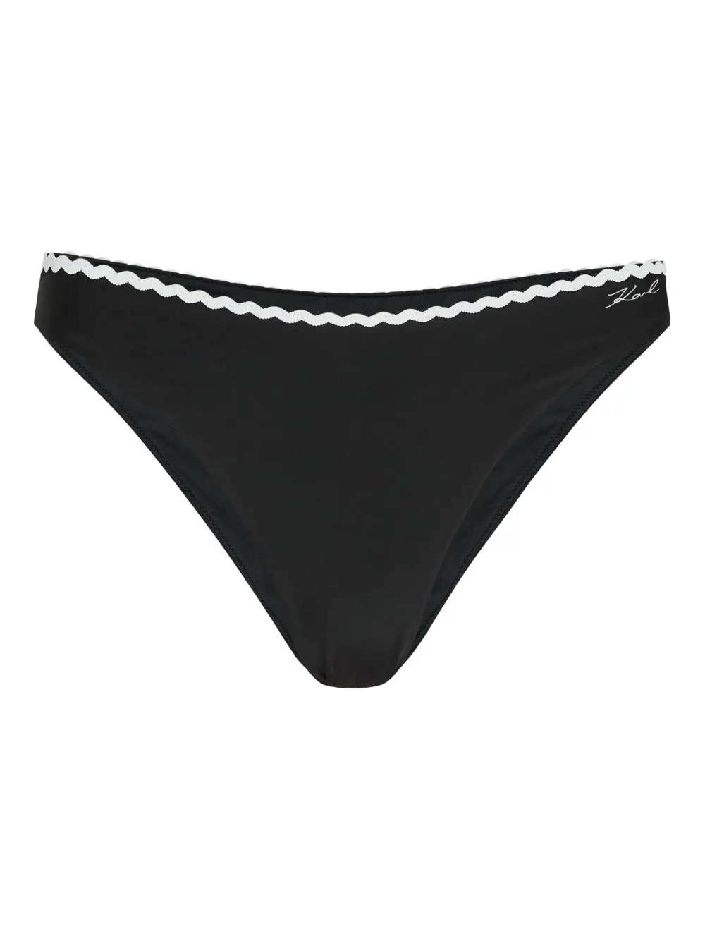 Karl Lagerfeld scallop-trim bikini briefs | Black | Image 1